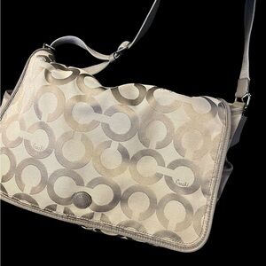 Coach Cream and Tan Women's Baby/Diaper tote Bag